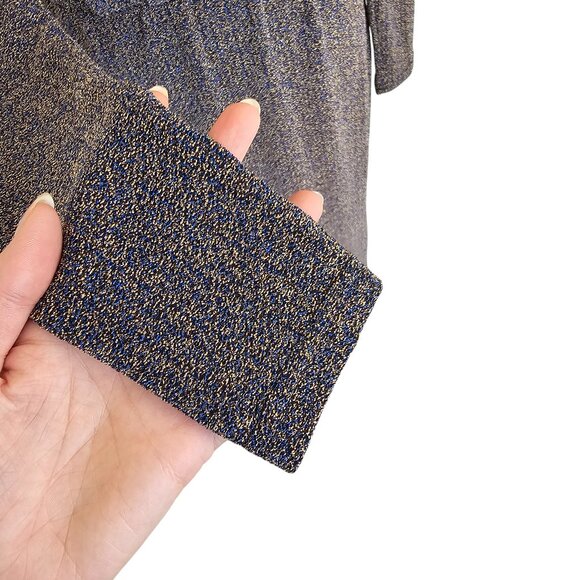 Coster Copenhagen Blue Gold Shiny Long Sleeve Dress Sz 34 XS - Picture 3 of 12